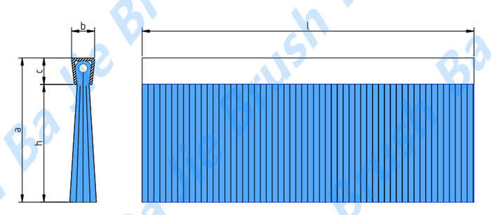 Metal Channel Strip Brush Drawing