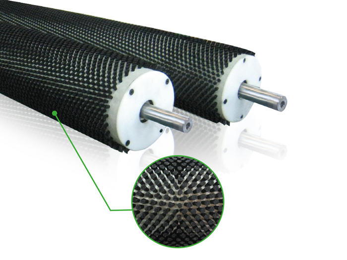 angled bristle roller brush